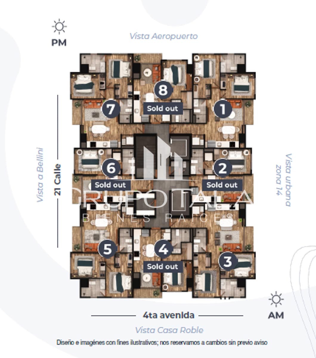 Apartamentos Amalfi Zona 14 | 2 Habitaciones | Desde USD $168,500. — Apartamento en Venta en Zona 14, Guatemala, Ciudad — foto 5 de 5
