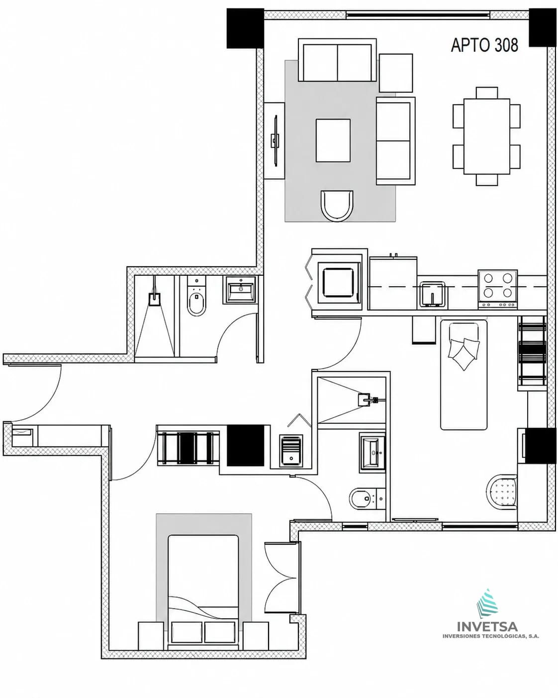 APARTAMENTO EN RENTA - La Villa, Edificio Zoe Zona 14 — Apartamento en Alquiler en Zoe Apartments, Zona 14, Guatemala, Ciudad — foto 9 de 15
