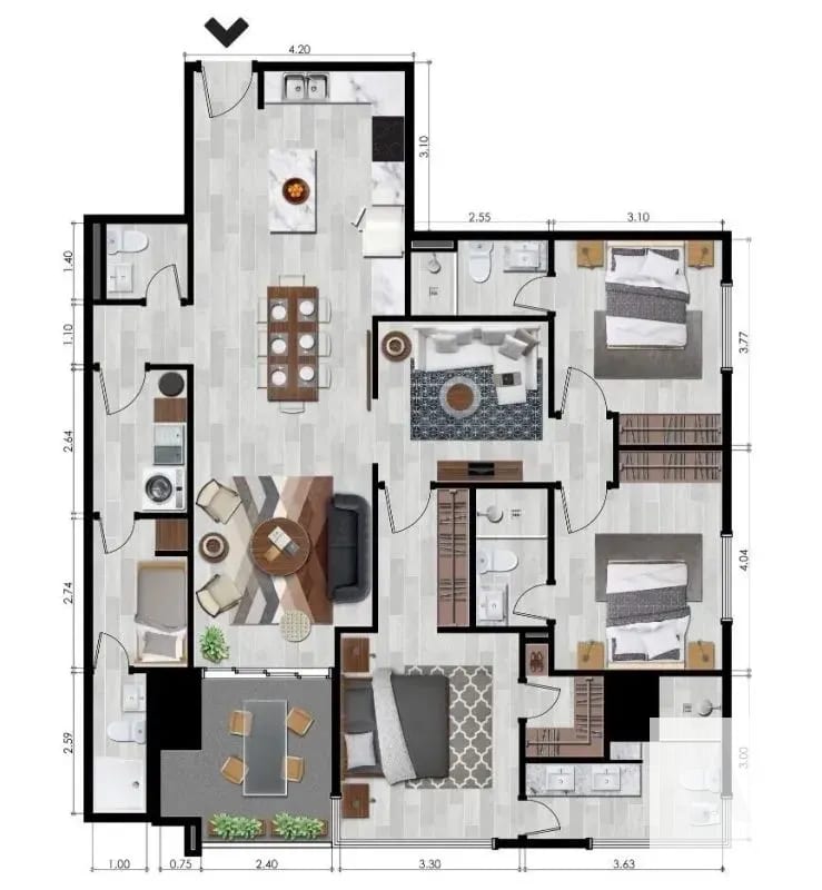 Moderno apartamento en el corazón de zona 10 — Apartamento en Venta en Monád, Zona 10, Guatemala, Ciudad — foto 7 de 16